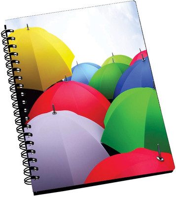 69% OFF on AMY Multi Color Umbrella A5 Notebook Spiral Bound