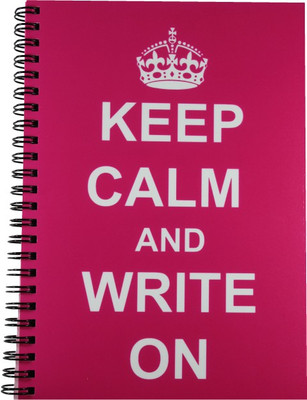 Nourish Keep Calm & Write On Plain Pages Big A4 Diary Spiral Bound