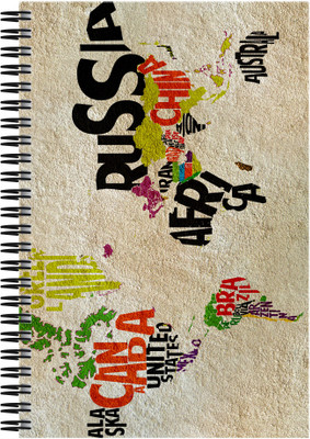 21% OFF on Art Emporio Typo World Map A5 Notebook Spiral