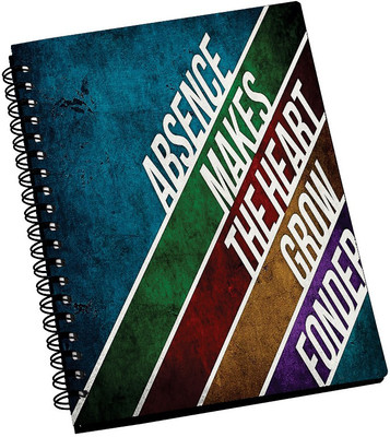 74% OFF on AMY Colorful Abstract Absence Makeds The Heart Grow Fonder Quote A5 Notebook Spiral Bound