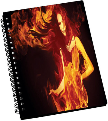 AMY Fire Flame Girll A5 Notebook Spiral Bound AMY Fire Flame Girll A5 Notebook Spiral Bound