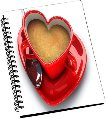 74% OFF on AMY Red Heart Shape Cup A5 Notebook Spiral Bound 74% OFF on AMY Red Heart Shape Cup A5 Notebook Spiral Bound
