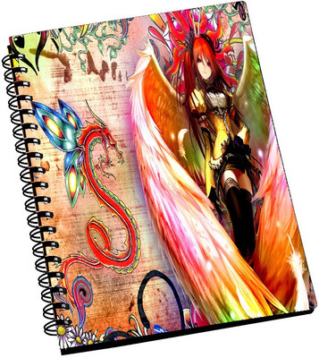 74% OFF on Amy Beautiful Big Wing Animated Girl A5 Notebook Spiral Bound