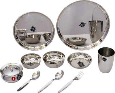 BM BM SS Dinner Set - 10 Pcs Dinner Set - 10 - Stainless Steel, Steel