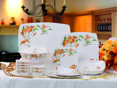 25% OFF on ARCO LILIES AMBER CAIRO Pack of 38 Dinner Set