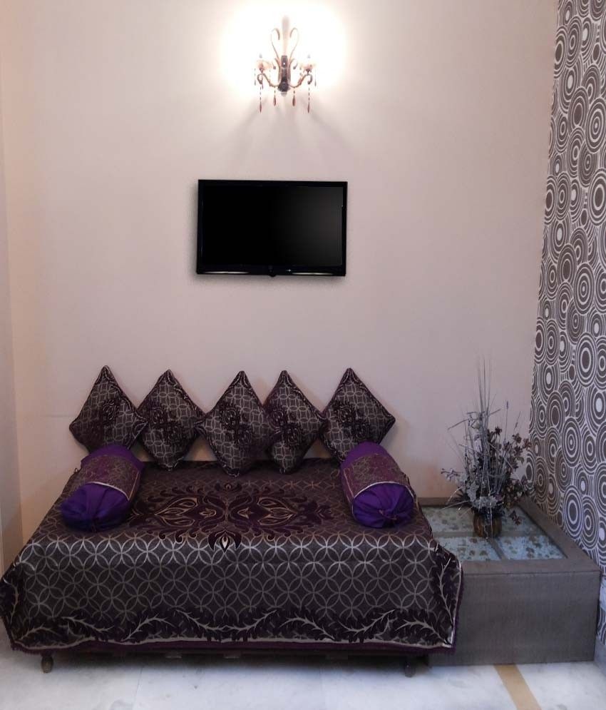 52% OFF on Shc Chenille, Polyester Self Design Diwan Set