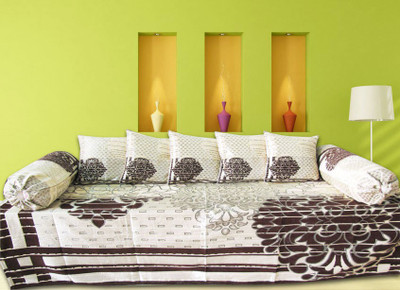 15% OFF on Textilekart Polycotton Floral Diwan Set
