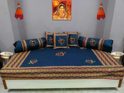 27% OFF on Bright Cotton Cotton Embroidered Diwan Set