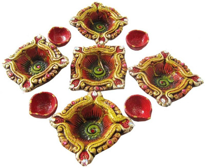 20% OFF on Creativity Centre Diwali Colorful Rangoli s N Shubh Labh Wall Hanging Terracotta Table Diya Set