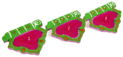 7% OFF on Gifts By Meeta Earthenware Table Diya Set