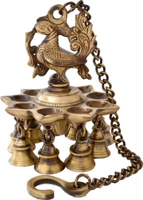 41% OFF on Handecor Peacock Deepak With Bells and Chain Brass Hanging Diya 41% OFF on Handecor Peacock Deepak With Bells and Chain Brass Hanging Diya