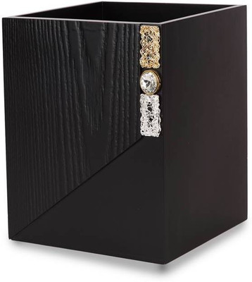 Cocktail Wooden Dustbin Black Cocktail Wooden Dustbin Black