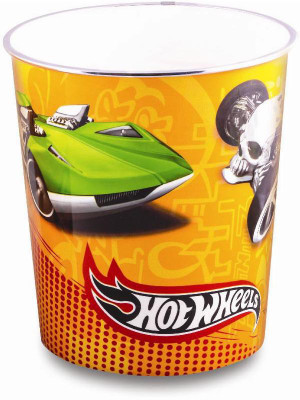 Ramson Round-Hot Wheels Plastic Dustbin Multicolor