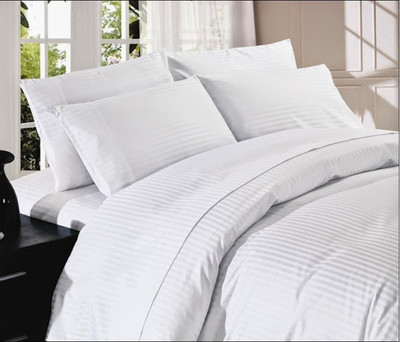 25% OFF on Amrich Cotton Striped Twin Fitted Bedsheet