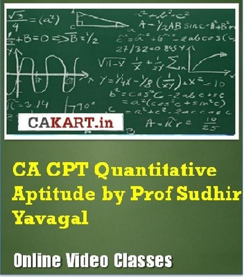 CAKART CA CPT Quantitative Aptitude by Prof. Sudhir Yavagal Online Course