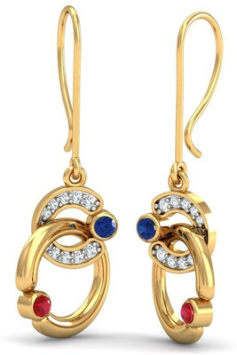 24% OFF on Aurobliss.com Entangled Secret 18 K Cubic Zirconia Yellow Gold Drop Earring