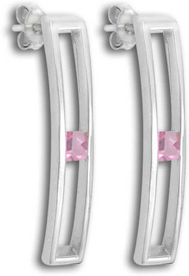 32% OFF on Exxotic Jewelz Contemporary Rhodium Plated Silver Stud Earring