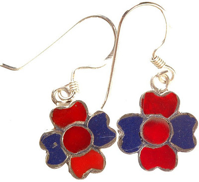 16% OFF on Exotic India Nepalese Inlay Sterling Silver Dangle Earring