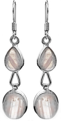 16% OFF on Exotic India Rainbow Moonstone Sterling Silver Dangle Earring