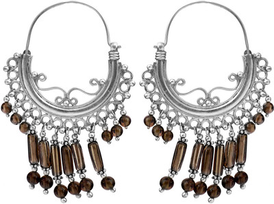 15% OFF on Exotic India Smoky Quartz Sterling Silver Hoop Earring 15% OFF on Exotic India Smoky Quartz Sterling Silver Hoop Earring