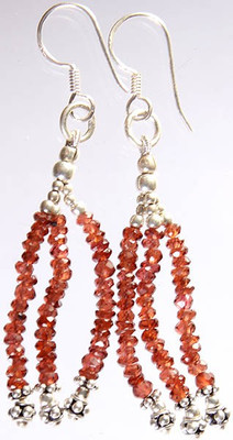 15% OFF on Exotic India Israel Cut Shower Garnet Sterling Silver Dangle Earring