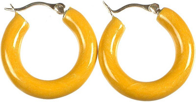 16% OFF on Exotic India Enamels Sterling Silver Hoop Earring