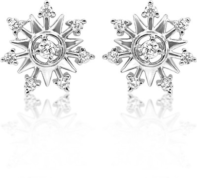 54% OFF on Big Tree De Beaute 18K White Gold Plated Cubic Zirconia Brass Stud Earring