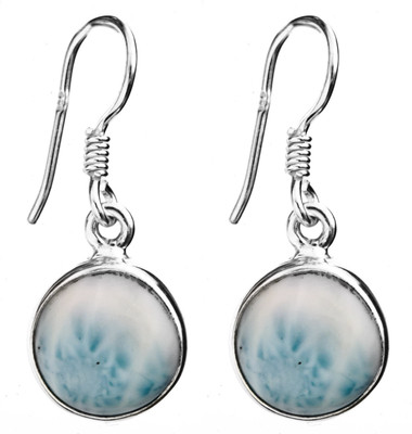 16% OFF on Exotic India Larimar Circular Sterling Silver Dangle Earring