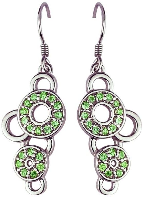 30% OFF on Exxotic Jewelz Circle Spark Rhodium Plated Silver Dangle Earring