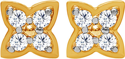 40% OFF on JacknJewel Hazel Feather 14K Yellow Gold Plated 14 K Diamond Gold Stud Earring