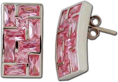 32% OFF on Exxotic Jewelz Style Diva Rhodium Plated Silver Stud Earring