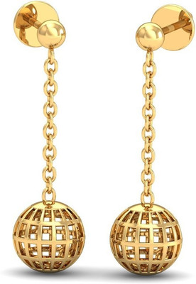 24% OFF on Aurobliss.com Spherical Drop 18 K Cubic Zirconia Yellow Gold Drop Earring
