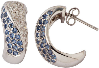 37% OFF on Exxotic Jewelz Contemporary Rhodium Plated Silver Stud Earring