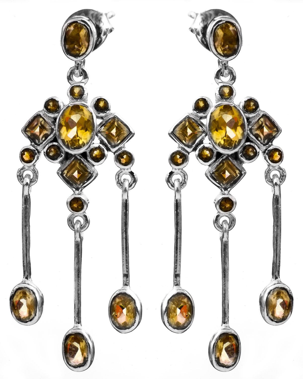 16% OFF on Exotic India Faceted Citrine Sterling Silver Drop Earring