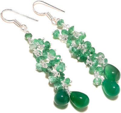 64% OFF on Kirti Gems Sterling Silver Plated Onyx Sterling Silver Dangle Earring