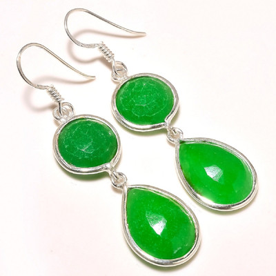 43% OFF on Kirti Gems Sterling Silver Plated Jade Sterling Silver Dangle Earring