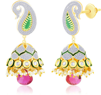 35% OFF on Peora Gold Plated Colourful Vilandi Jhumkis 18K Yellow Gold Plated Alloy Drop Earring