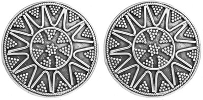 16% OFF on Exotic India Granulated Shield Sterling Silver Stud Earring