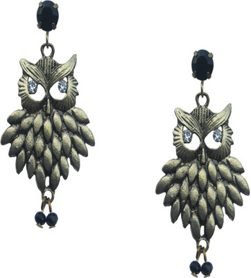 75% OFF on Sankisho Owl With White Eye Ear Metal, Alloy, Glass Drop Earring