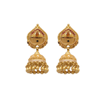 6% OFF on Paliwal Jewelers Lalpari 22 K Gold Jhumki Earring