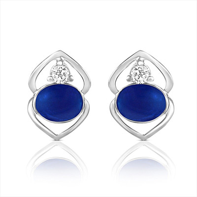 50% OFF on Mahi Bluebell Rhodium Plated Swarovski Zirconia Silver Stud Earring