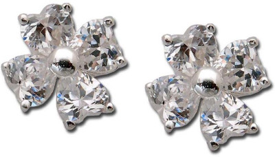 30% OFF on Exxotic Jewelz Stylish Petal Theme Rhodium Plated Silver Stud Earring