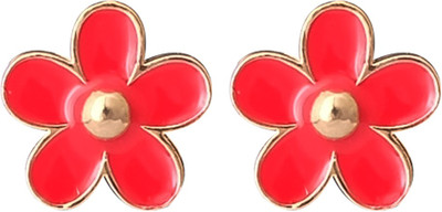 50% OFF on Super Drool Red Enamel Gold Rose K Metal Stud Earring 50% OFF on Super Drool Red Enamel Gold Rose K Metal Stud Earring