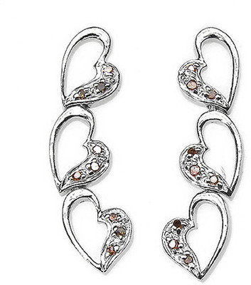 53% OFF on Johareez Fashion Rhodium Plated Sterling Silver Dangle Earring