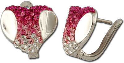 30% OFF on Exxotic Jewelz Heart Shape Rhodium Plated Silver Hoop Earring