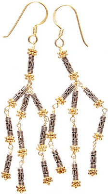 15% OFF on Exotic India Gold Plated Filigree Sterling Silver Dangle Earring