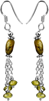 15% OFF on Exotic India Labradorite Peridot Sterling Silver Dangle Earring