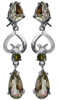 16% OFF on Exotic India Faceted Peridot Sterling Silver Drop Earring