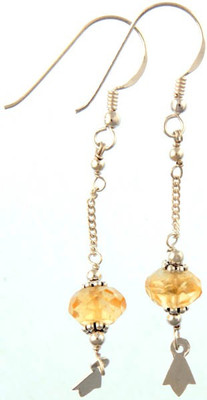 16% OFF on Exotic India Faceted Citrine Sterling Silver Dangle Earring