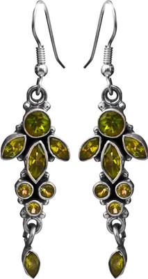 15% OFF on Exotic India Faceted Peridot Sterling Silver Dangle Earring